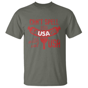 Funny 4th Of July T Shirt Can't Spell Sausage Without USA TS09 Military Green Print Your Wear