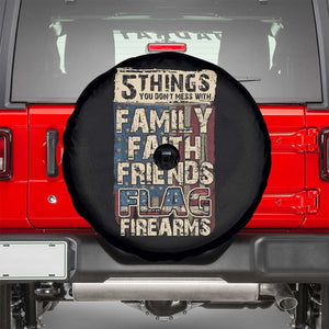 American Patriotic Spare Tire Cover 5 Things You Don't Mess With TS09 Black Print Your Wear