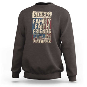 American Patriotic Sweatshirt 5 Things You Don't Mess With TS09 Dark Chocolate Print Your Wear