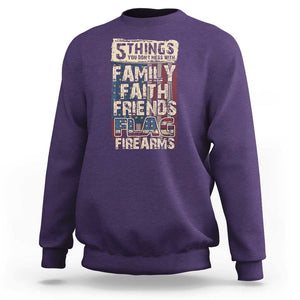 American Patriotic Sweatshirt 5 Things You Don't Mess With TS09 Purple Print Your Wear