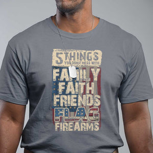 American Patriotic T Shirt 5 Things You Don't Mess With TS09 Charcoal Print Your Wear