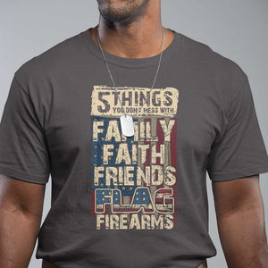 American Patriotic T Shirt 5 Things You Don't Mess With TS09 Dark Chocolate Print Your Wear