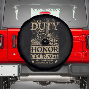 Veteran Spare Tire Cover Duty Honor Courage Patriotic American Flag TS09 Black Print Your Wear