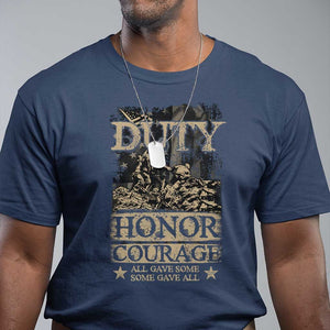 Veteran T Shirt Duty Honor Courage Patriotic American Flag TS09 Navy Print Your Wear