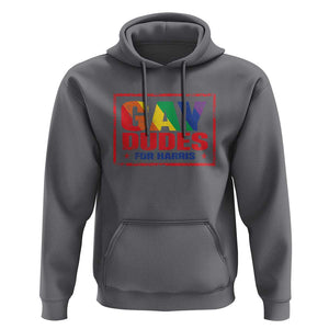 Gay Dudes For Harris Hoodie Kamala LGBT Support 2024 TS09 Charcoal Print Your Wear