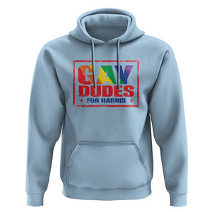 Gay Dudes For Harris Hoodie Kamala LGBT Support 2024 TS09 Light Blue Print Your Wear