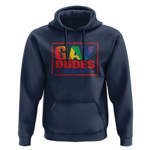 Gay Dudes For Harris Hoodie Kamala LGBT Support 2024 TS09 Navy Print Your Wear