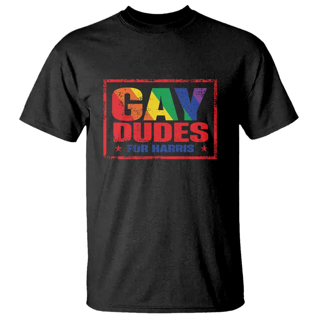 Gay Dudes For Harris T Shirt Kamala LGBT Support 2024 TS09 Black Print Your Wear