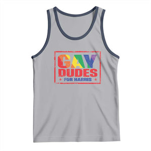 Gay Dudes For Harris Tank Top Kamala LGBT Support 2024 TS09 Athletic Heather Navy Print Your Wear