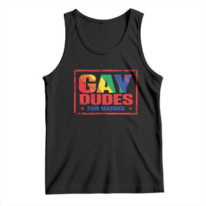 Gay Dudes For Harris Tank Top Kamala LGBT Support 2024 TS09 Black Print Your Wear