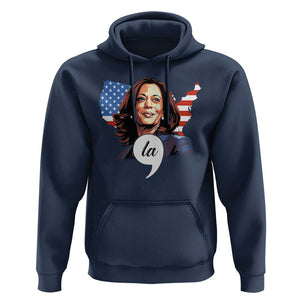 Comma La Harris Hoodie American Flag President 2024 TS09 Navy Print Your Wear