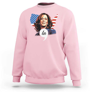 Comma La Harris Sweatshirt American Flag President 2024 TS09 Light Pink Print Your Wear