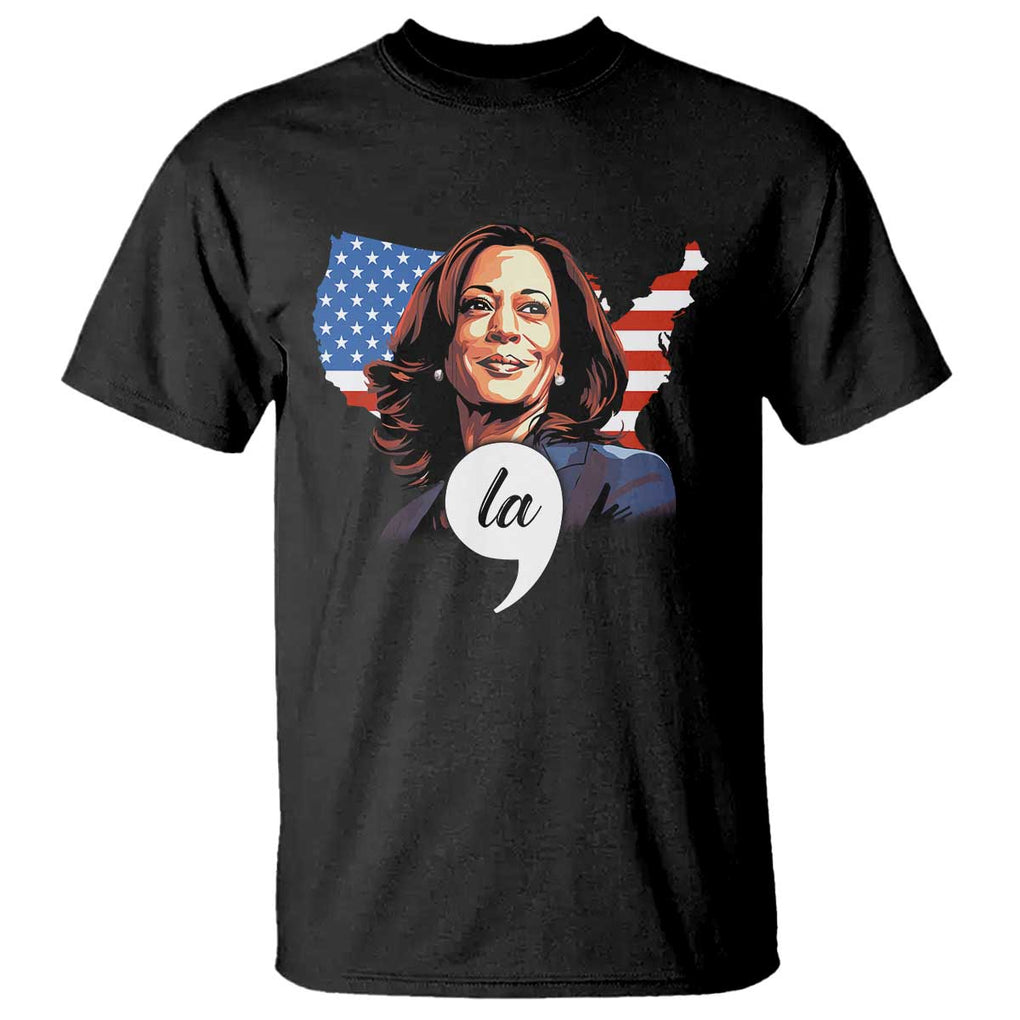 Comma La Harris T Shirt American Flag President 2024 TS09 Black Print Your Wear