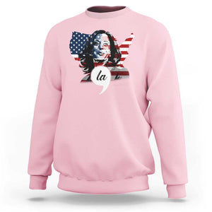 Comma La Harris Sweatshirt American Flag President 2024 TS09 Light Pink Print Your Wear