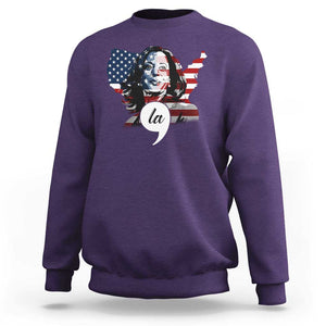 Comma La Harris Sweatshirt American Flag President 2024 TS09 Purple Print Your Wear