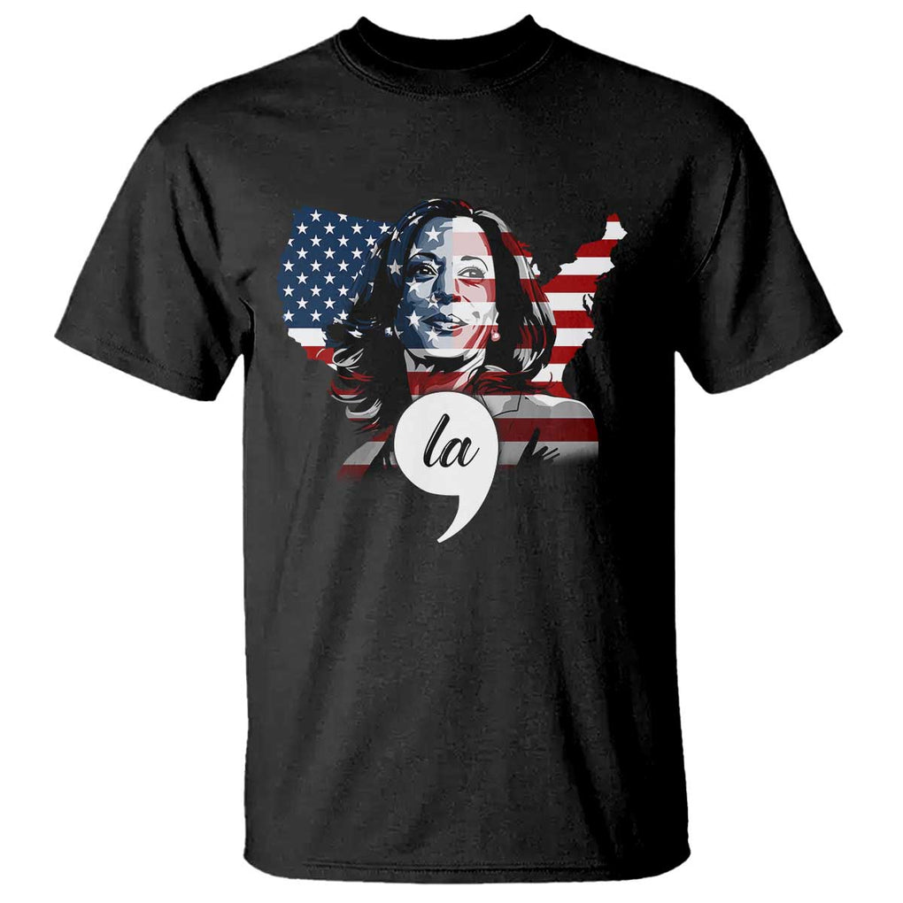 Comma La Harris T Shirt American Flag President 2024 TS09 Black Print Your Wear