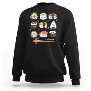 Kawaii Sushi Set Japanese Food Lover Anime Manga Rice Sweatshirt TS09 Ice Gray Printyourwear