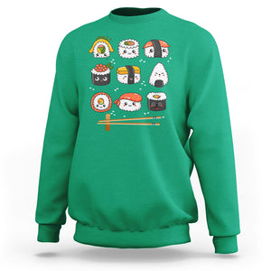 Kawaii Sushi Set Japanese Food Lover Anime Manga Rice Sweatshirt TS09 Printyourwear