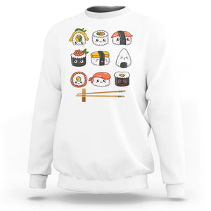 Kawaii Sushi Set Japanese Food Lover Anime Manga Rice Sweatshirt TS09 Printyourwear