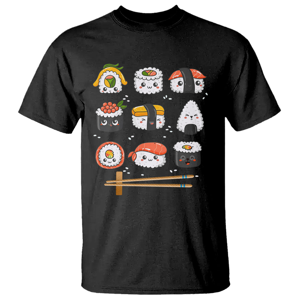 Kawaii Sushi Set Japanese Food Lover Anime Manga Rice T Shirt TS09 Ice Gray Printyourwear