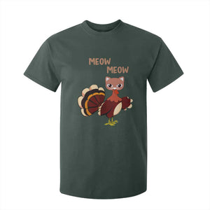 Thanksgiving T Shirt For Kid Funny Turkey Fake Meow Meow TS09 Dark Forest Green Print Your Wear