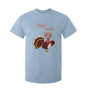 Thanksgiving T Shirt For Kid Funny Turkey Fake Meow Meow TS09 Light Blue Print Your Wear