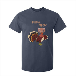 Thanksgiving T Shirt For Kid Funny Turkey Fake Meow Meow TS09 Navy Print Your Wear