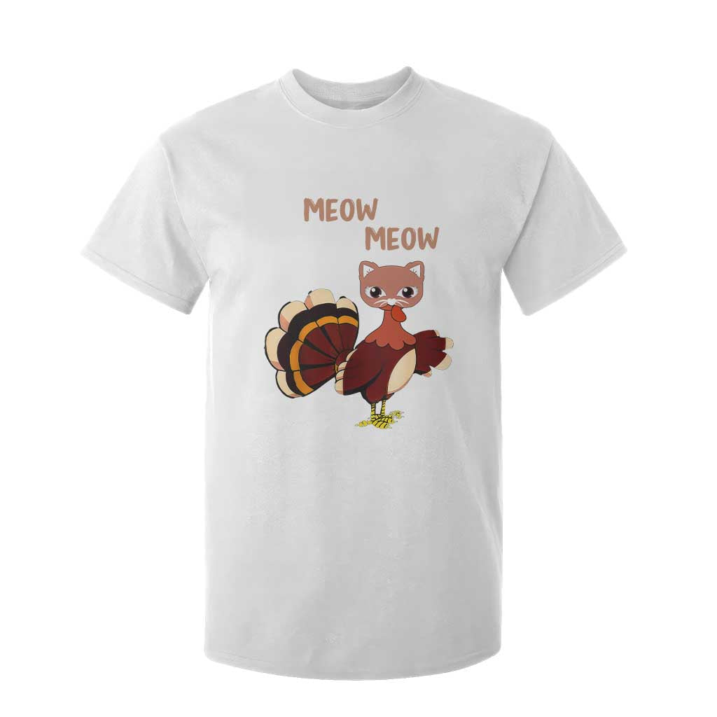 Thanksgiving T Shirt For Kid Funny Turkey Fake Meow Meow TS09 White Print Your Wear