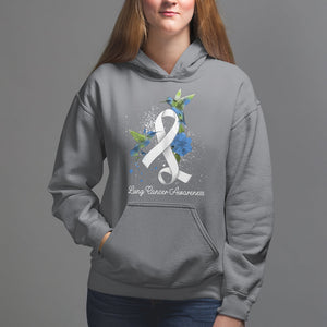 Pretty White Ribbon Bird Lung Cancer Awareness Hoodie TS09 Charcoal Printyourwear