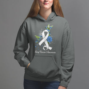 Pretty White Ribbon Bird Lung Cancer Awareness Hoodie TS09 Dark Heather Printyourwear