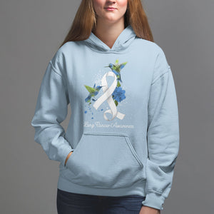 Pretty White Ribbon Bird Lung Cancer Awareness Hoodie TS09 Light Blue Printyourwear