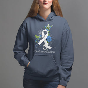 Pretty White Ribbon Bird Lung Cancer Awareness Hoodie TS09 Navy Printyourwear