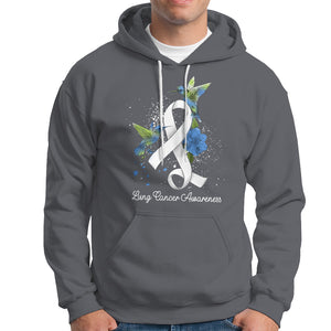 Pretty White Ribbon Bird Lung Cancer Awareness Hoodie TS09 Charcoal Printyourwear