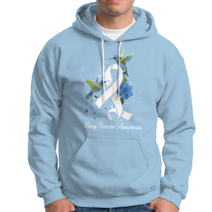 Pretty White Ribbon Bird Lung Cancer Awareness Hoodie TS09 Light Blue Printyourwear