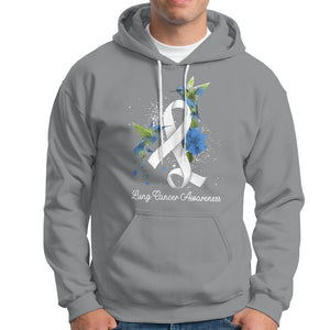 Pretty White Ribbon Bird Lung Cancer Awareness Hoodie TS09 Sport Gray Printyourwear