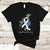 Pretty White Ribbon Bird Lung Cancer Awareness T Shirt TS09 Black Printyourwear