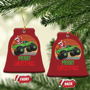 Merry Christmas Santa Monster Truck Dabbing Christmas Ornament TS09 Bell Flake Red Print Your Wear