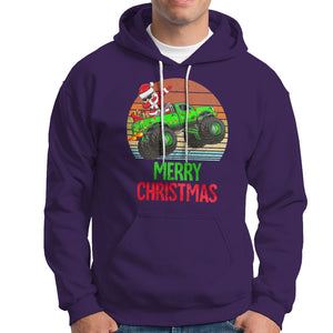 Merry Christmas Santa Monster Truck Dabbing Hoodie TS09 Purple Printyourwear