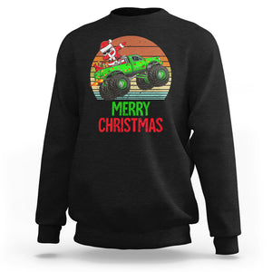 Merry Christmas Santa Monster Truck Dabbing Sweatshirt TS09 Black Printyourwear