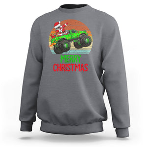 Merry Christmas Santa Monster Truck Dabbing Sweatshirt TS09 Charcoal Printyourwear