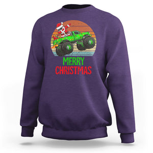 Merry Christmas Santa Monster Truck Dabbing Sweatshirt TS09 Purple Printyourwear