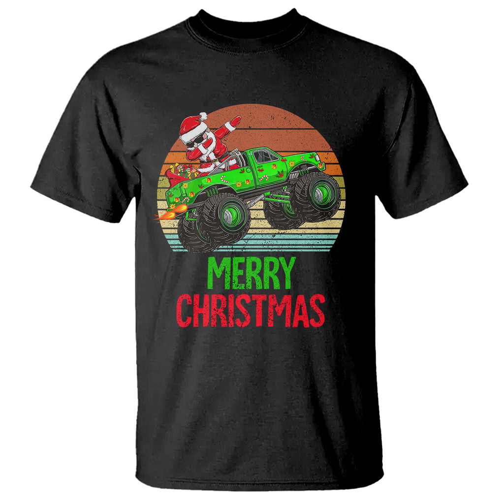 Merry Christmas Santa Monster Truck Dabbing T Shirt TS09 Black Printyourwear