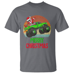 Merry Christmas Santa Monster Truck Dabbing T Shirt TS09 Charcoal Printyourwear