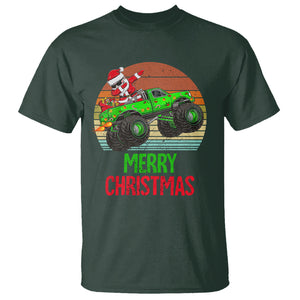 Merry Christmas Santa Monster Truck Dabbing T Shirt TS09 Dark Forest Green Printyourwear