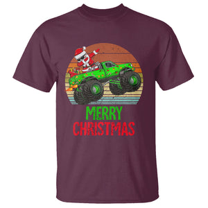 Merry Christmas Santa Monster Truck Dabbing T Shirt TS09 Maroon Printyourwear