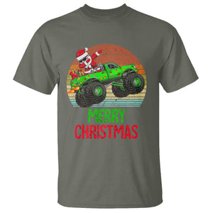 Merry Christmas Santa Monster Truck Dabbing T Shirt TS09 Military Green Printyourwear