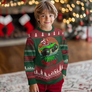 Merry Christmas Santa Monster Truck Dabbing Ugly Christmas Sweater TS09 Christmas Print Your Wear