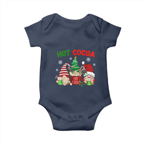 Hot Cocoa Gnomes Drink Hot Chocolate Watch Christmas Movies Baby Onesie TS09 Navy Print Your Wear