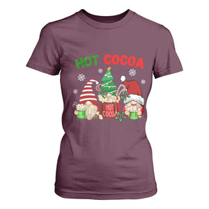 Hot Cocoa Gnomes Drink Hot Chocolate Watch Christmas Movies T Shirt For Women TS09 Maroon Print Your Wear