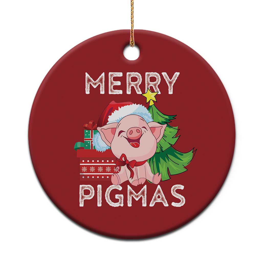 Merry Pigmas Cute Pig Santa Xmas Farmer Christmas Ornament TS09 Print Your Wear